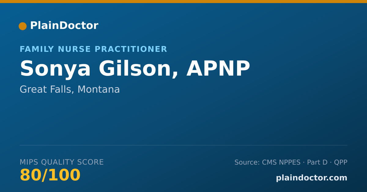 Shareable card for Sonya Gilson, APNP - Nurse Practitioner, Great Falls, MT