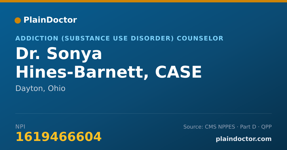 Shareable card for Sonya Hines-Barnett, CASE MANAGER - Addiction (Substance Use Disorder) Counselor, Dayton, OH