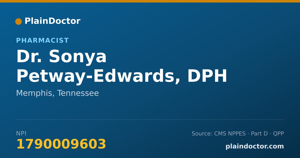 Shareable card for Sonya Petway-Edwards, DPH - Pharmacist, Memphis, TN