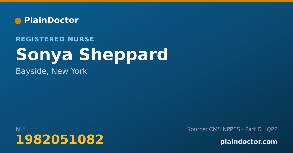 Shareable card for Sonya Sheppard - Registered Nurse, Bayside, NY