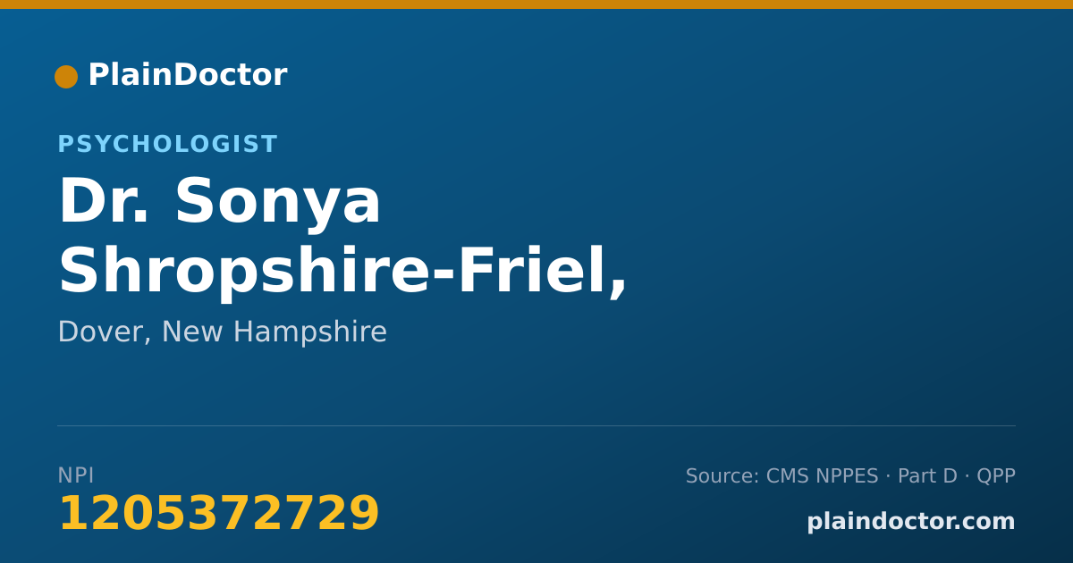 Shareable card for Sonya Shropshire-Friel, PH.D. - Psychologist, Dover, NH
