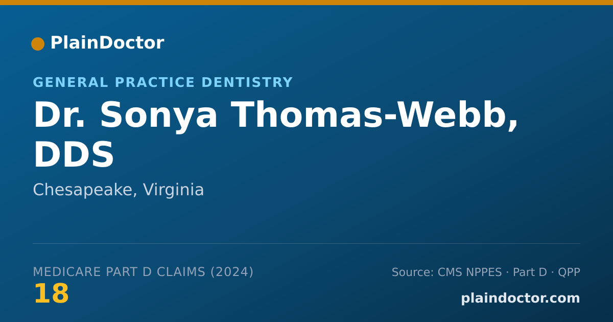Shareable card for Sonya Thomas-Webb, DDS - General Practice Dentistry, Chesapeake, VA