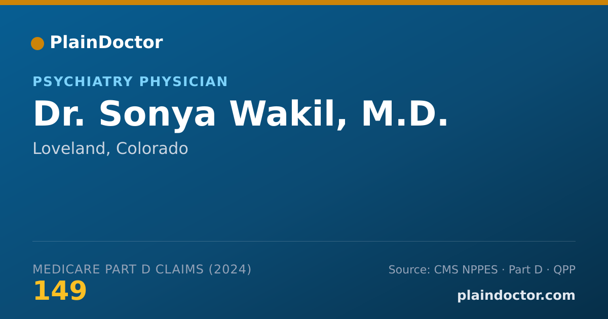 Shareable card for Sonya Wakil, M.D. - Child & Adolescent Psychiatry Physician, Loveland, CO