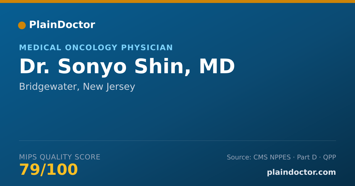 Shareable card for Sonyo Shin, MD - Medical Oncology Physician, Bridgewater, NJ