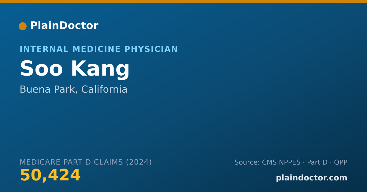 Shareable card for Soo Kang - Internal Medicine Physician, Buena Park, CA