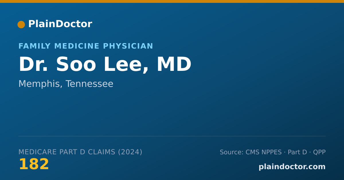 Shareable card for Soo Lee, MD - Family Medicine Physician, Memphis, TN