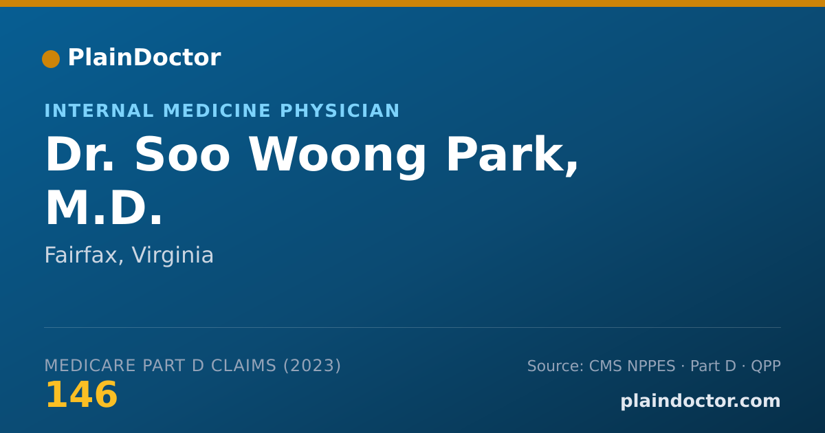 Shareable card for Soo Woong Park, M.D. - Internal Medicine Physician, Fairfax, VA