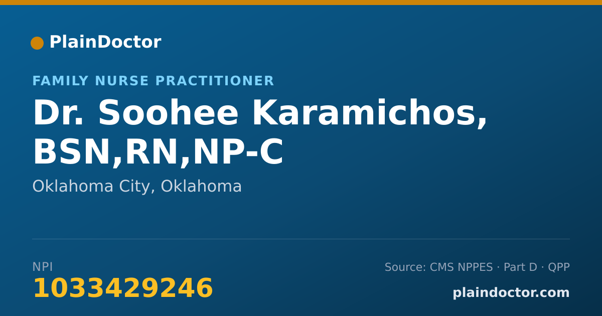 Shareable card for Soohee Karamichos, BSN,RN,NP-C - Family Nurse Practitioner, Oklahoma City, OK