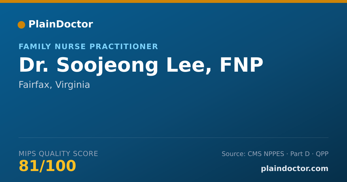 Shareable card for Soojeong Lee, FNP - Family Nurse Practitioner, Fairfax, VA