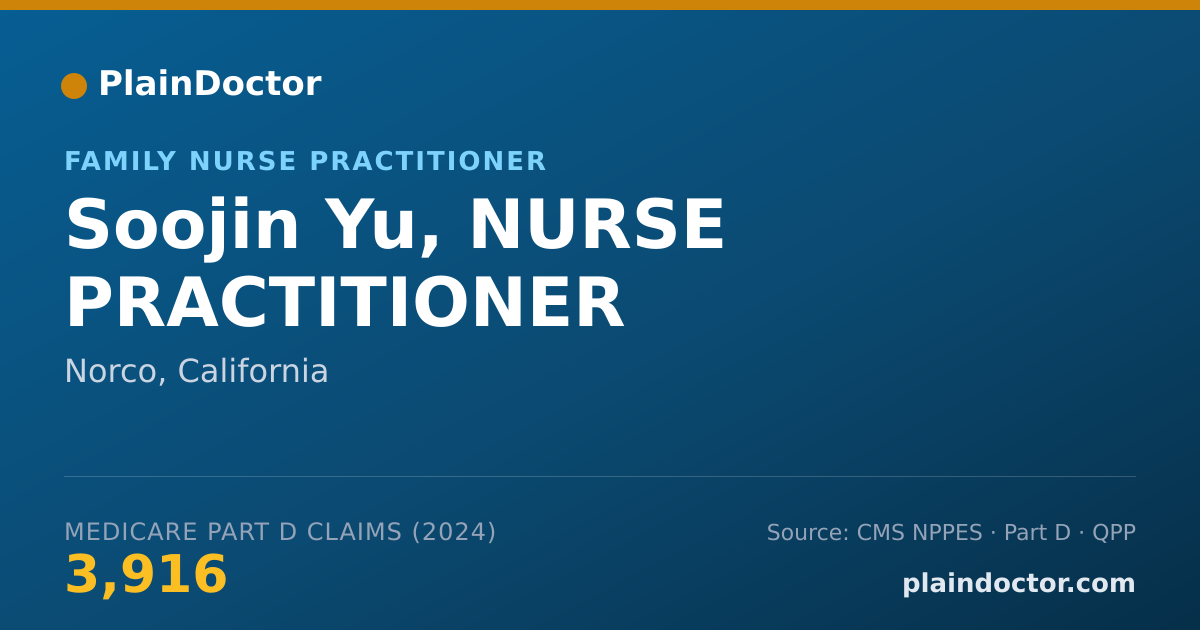Shareable card for Soojin Yu, NURSE PRACTITIONER - Family Nurse Practitioner, Norco, CA
