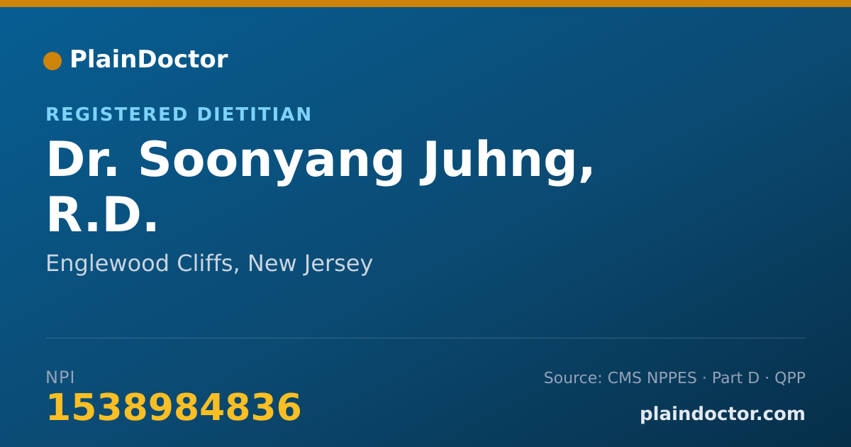 Shareable card for Soonyang Juhng, R.D. - Registered Dietitian, Englewood Cliffs, NJ