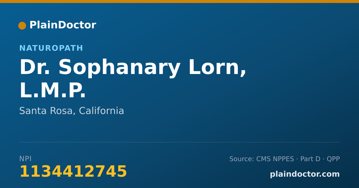 Shareable card for Sophanary Lorn, L.M.P. - Naturopath, Santa Rosa, CA