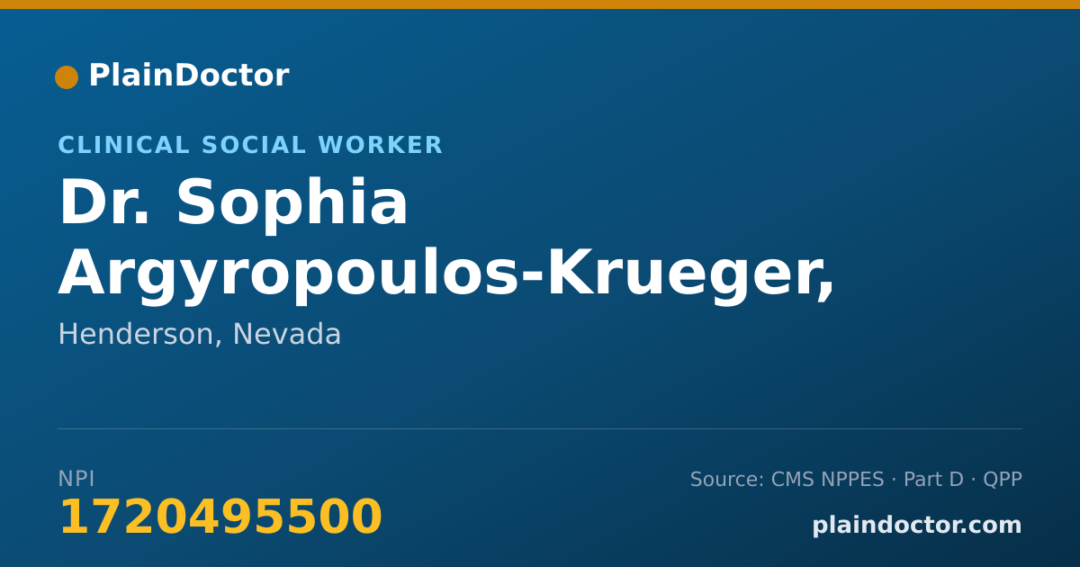 Shareable card for Sophia Argyropoulos-Krueger, LCSW - Clinical Social Worker, Henderson, NV