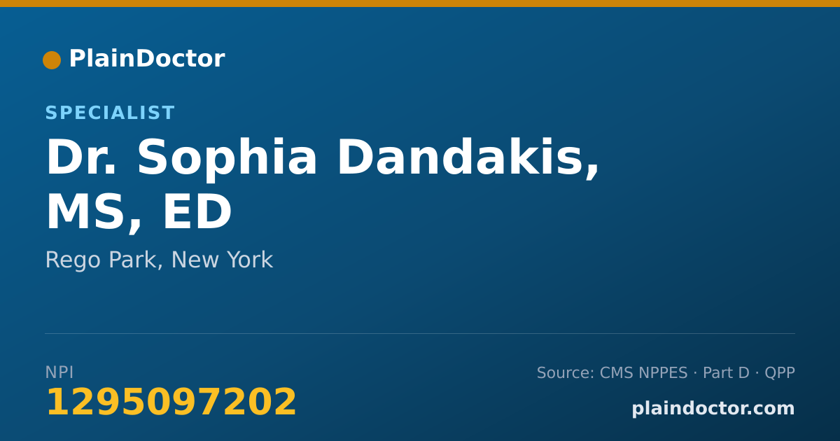 Shareable card for Sophia Dandakis, MS, ED - Specialist, Rego Park, NY