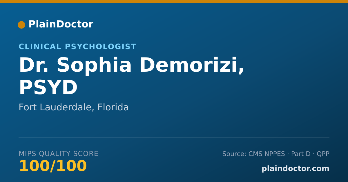 Shareable card for Sophia Demorizi, PSYD - Clinical Psychologist, Fort Lauderdale, FL