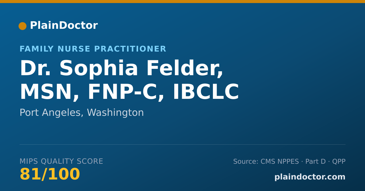 Shareable card for Sophia Felder, MSN, FNP-C, IBCLC - Family Nurse Practitioner, Port Angeles, WA