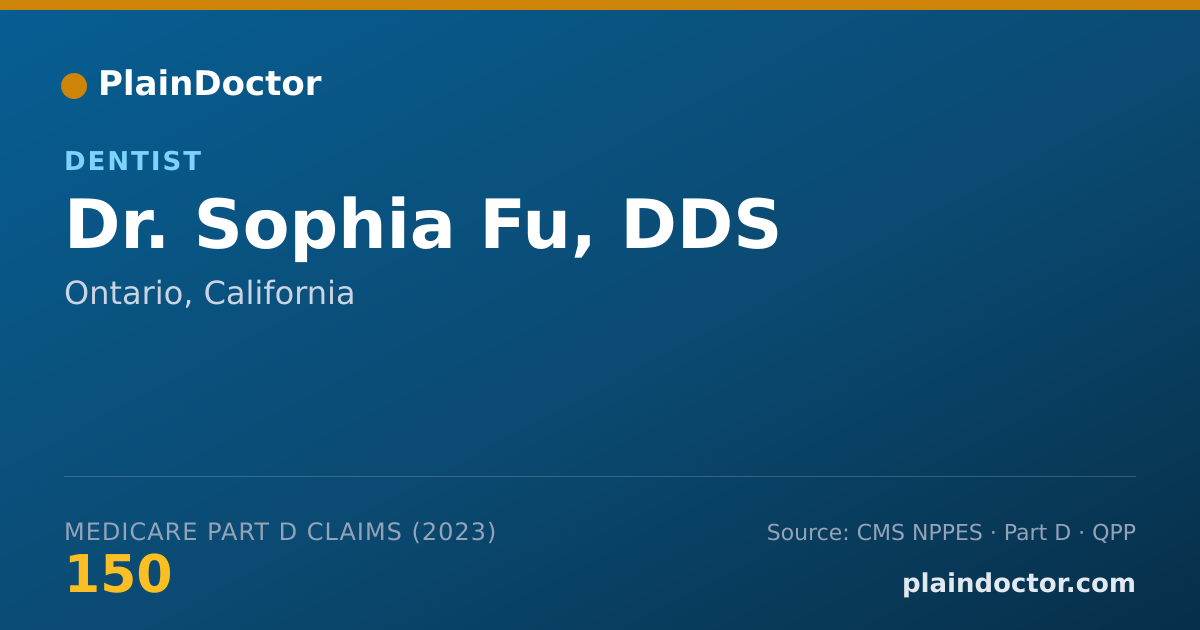 Shareable card for Sophia Fu, DDS - Dentist, Ontario, CA