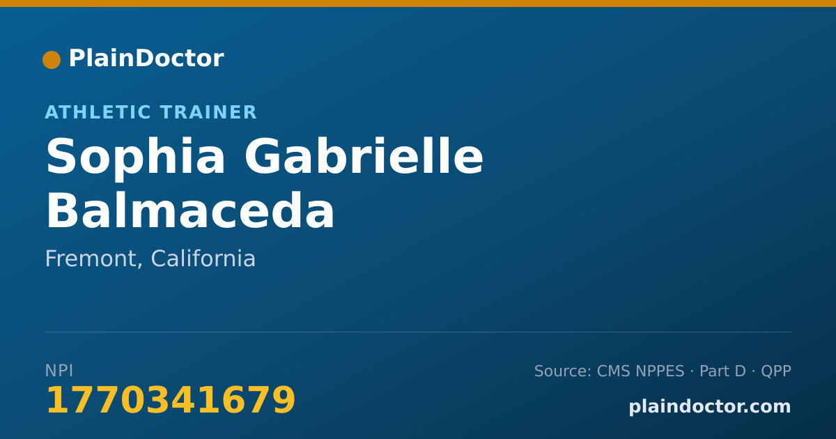 Shareable card for Sophia Gabrielle Balmaceda - Athletic Trainer, Fremont, CA