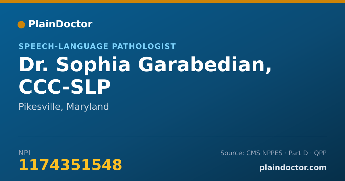 Shareable card for Sophia Garabedian, CCC-SLP - Speech-Language Pathologist, Pikesville, MD