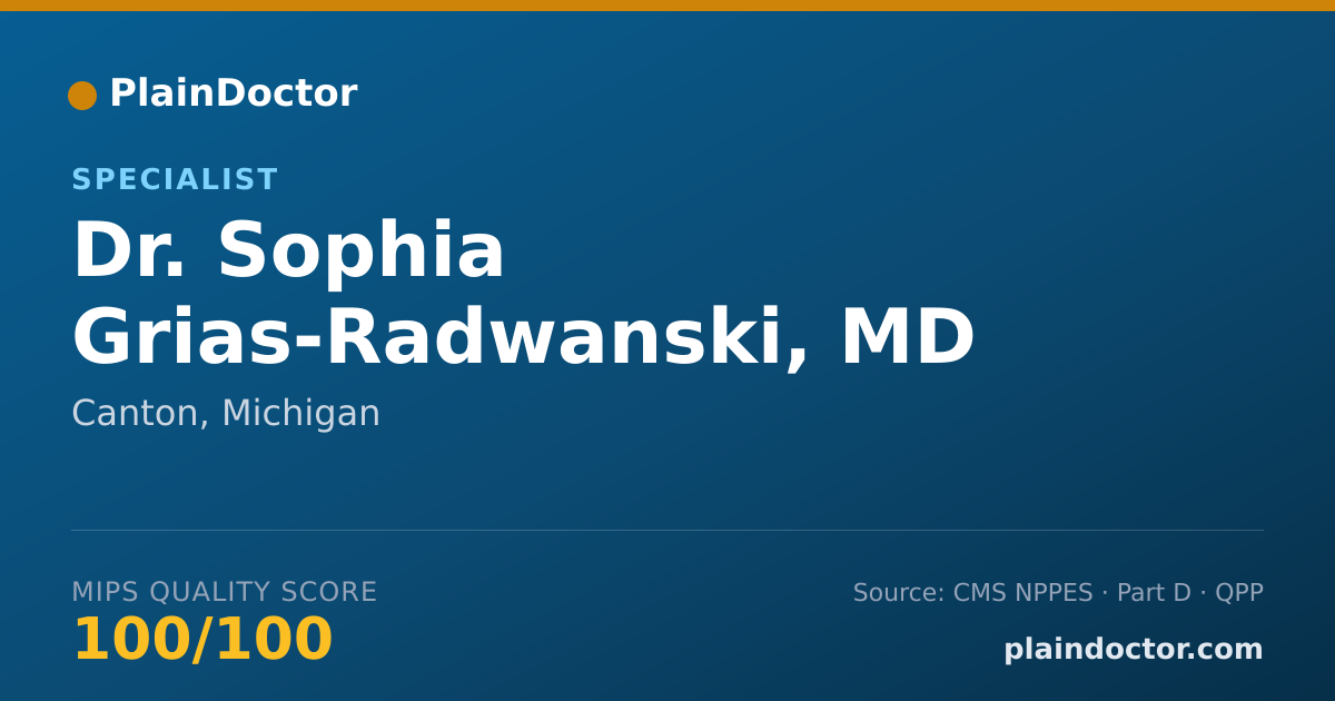 Shareable card for Sophia Grias-Radwanski, MD - Specialist, Canton, MI