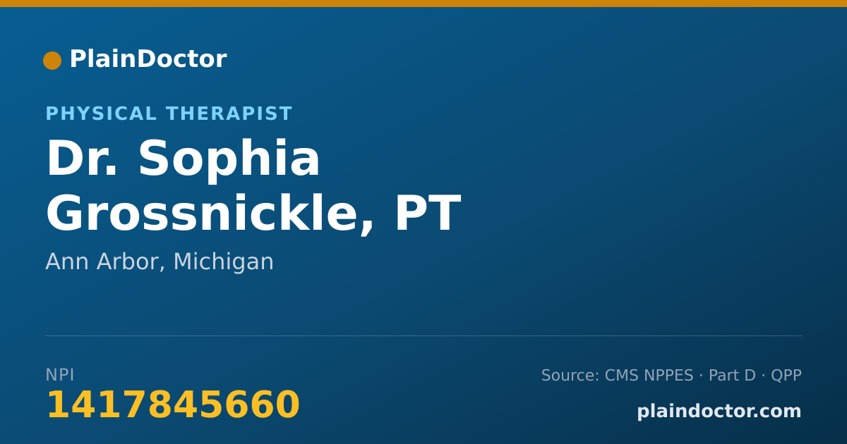 Shareable card for Sophia Grossnickle, PT - Physical Therapist, Ann Arbor, MI