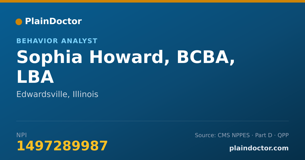 Shareable card for Sophia Howard, BCBA, LBA - Behavior Analyst, Edwardsville, IL