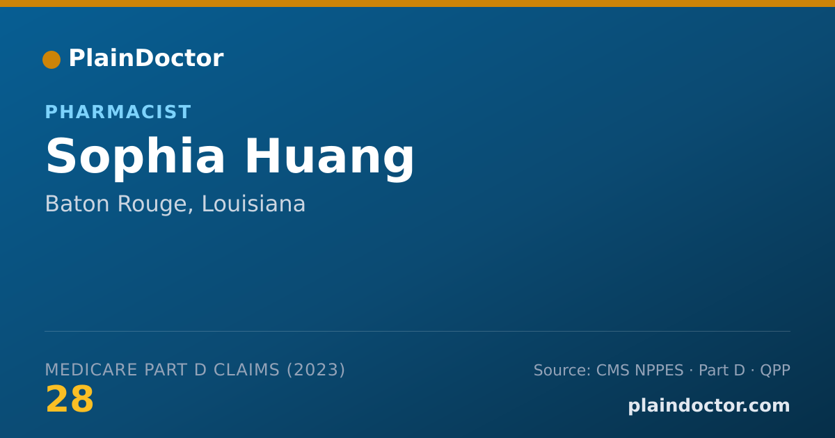 Shareable card for Sophia Huang - Pharmacist, Baton Rouge, LA
