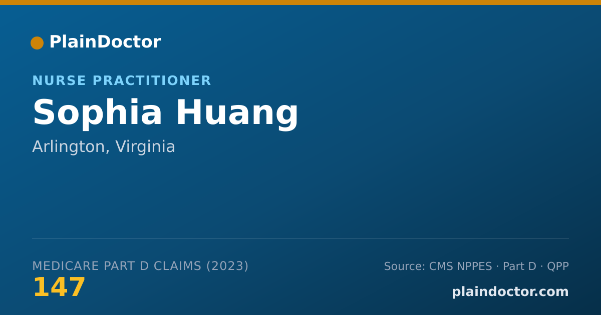 Shareable card for Sophia Huang - Nurse Practitioner, Arlington, VA