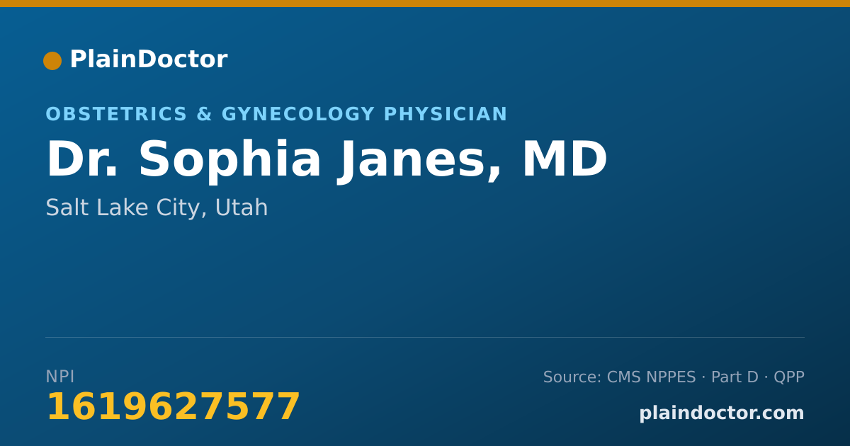 Shareable card for Sophia Janes, MD - Obstetrics & Gynecology Physician, Salt Lake City, UT