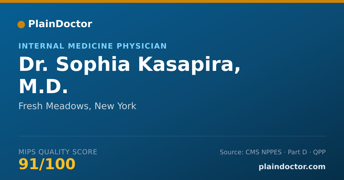 Shareable card for Sophia Kasapira, M.D. - Internal Medicine Physician, Fresh Meadows, NY