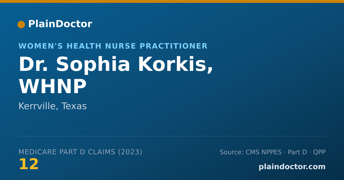 Shareable card for Sophia Korkis, WHNP - Women's Health Nurse Practitioner, Kerrville, TX