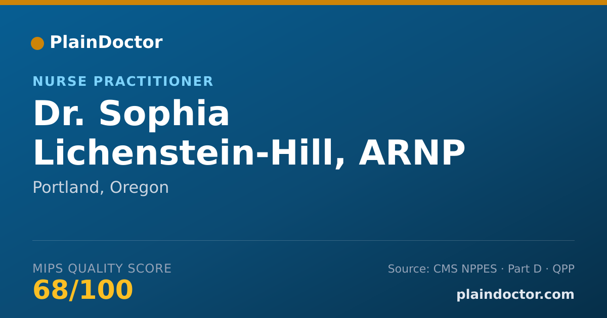 Shareable card for Sophia Lichenstein-Hill, ARNP - Nurse Practitioner, Portland, OR