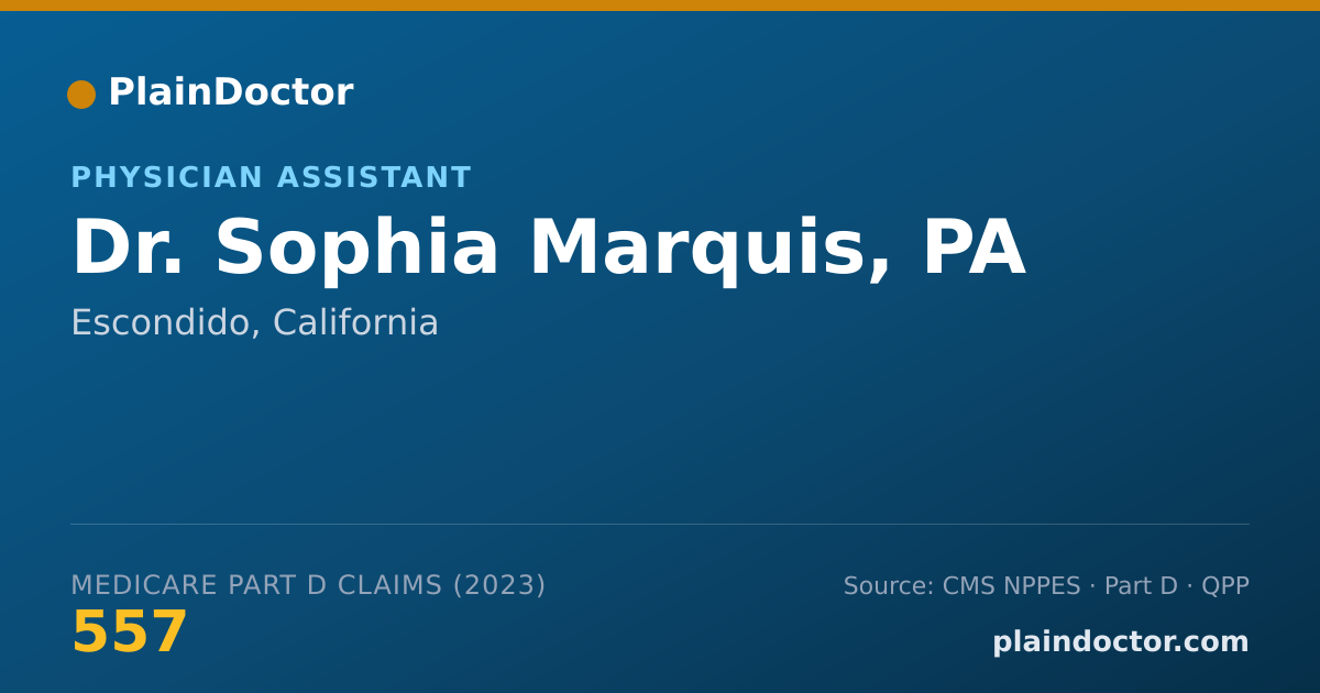 Shareable card for Sophia Marquis, PA - Physician Assistant, Escondido, CA