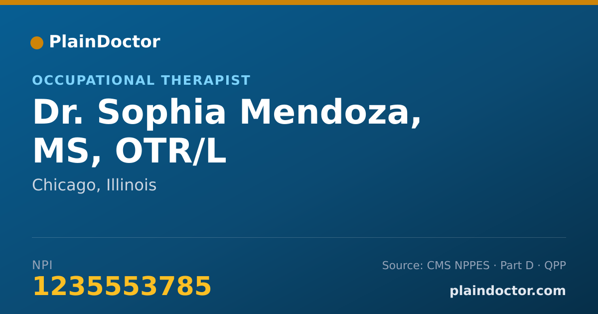 Shareable card for Sophia Mendoza, MS, OTR/L - Occupational Therapist, Chicago, IL