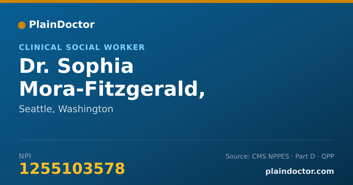 Shareable card for Sophia Mora-Fitzgerald, LSWAIC - Clinical Social Worker, Seattle, WA