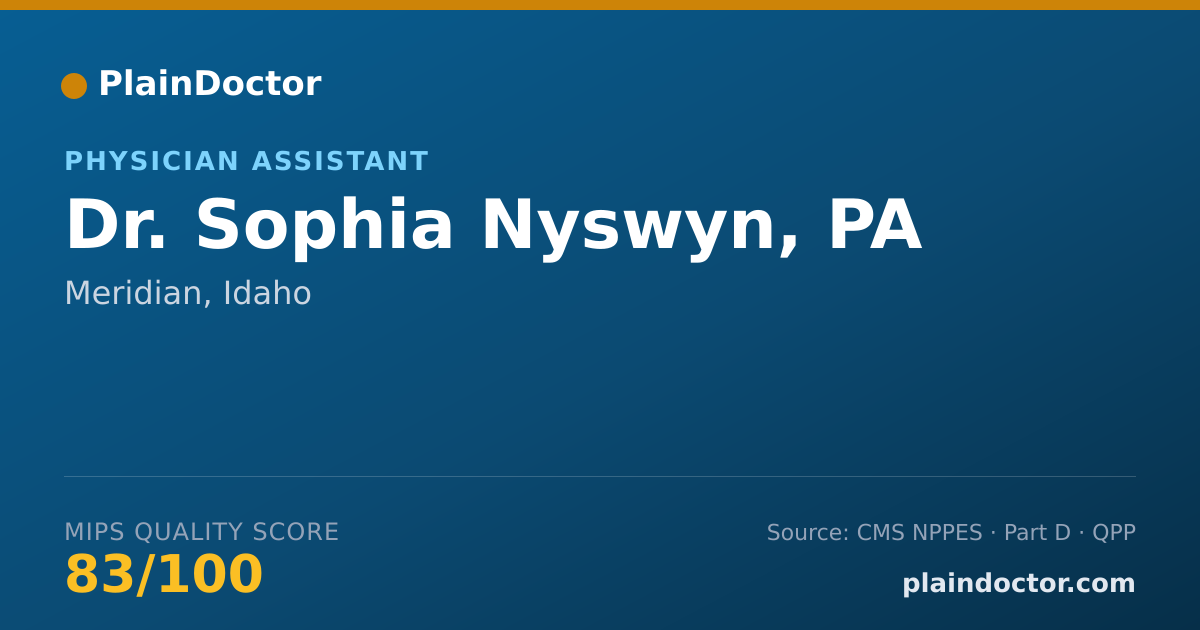 Shareable card for Sophia Nyswyn, PA - Physician Assistant, Meridian, ID