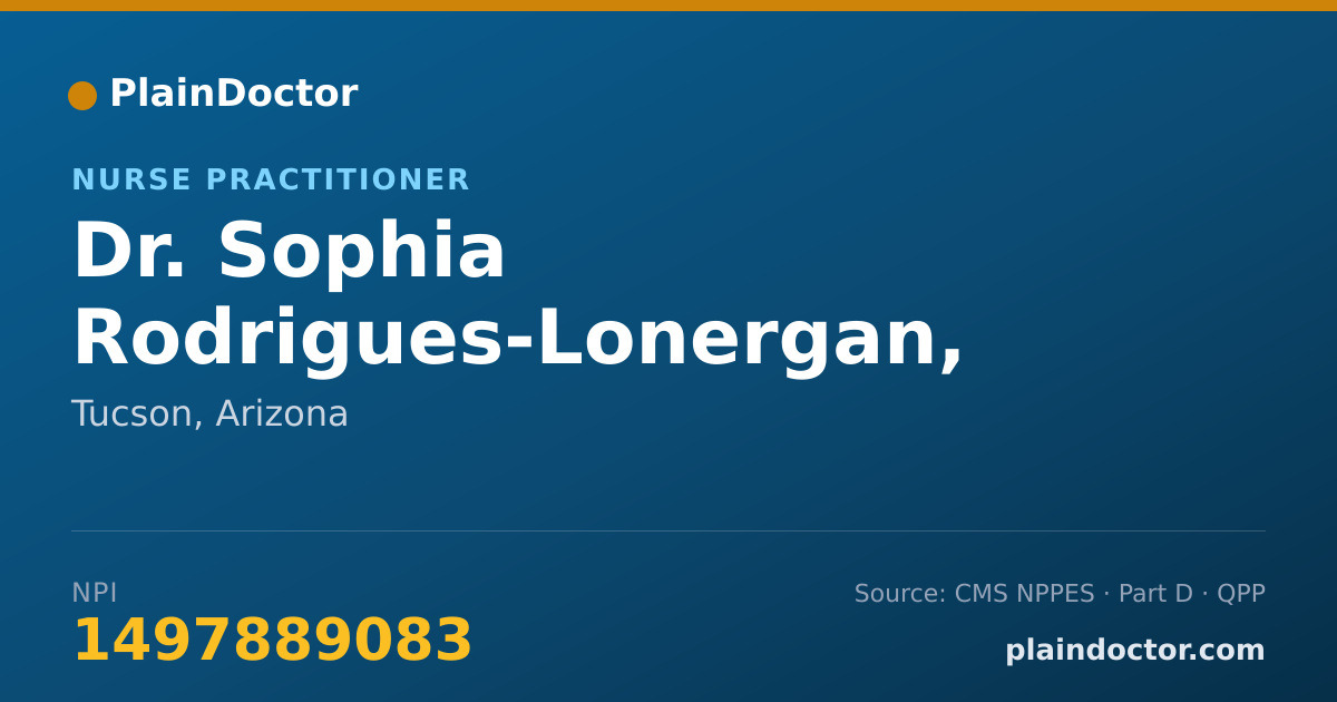 Shareable card for Sophia Rodrigues-Lonergan, BS, MA, RNCNP - Nurse Practitioner, Tucson, AZ