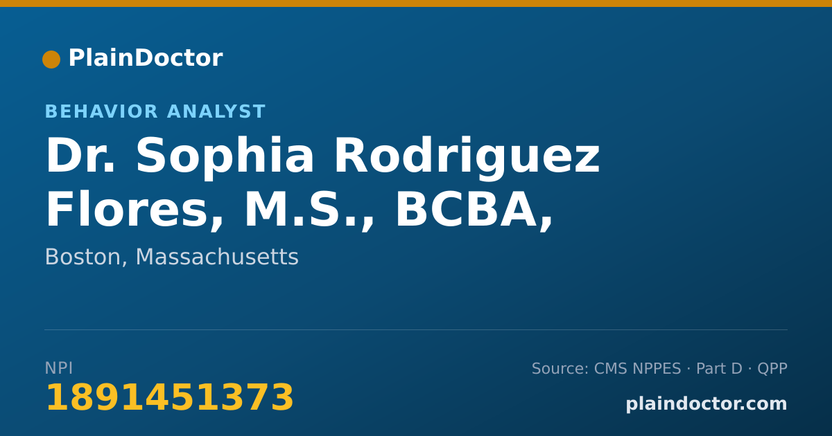 Shareable card for Sophia Rodriguez Flores, M.S., BCBA, LABA - Behavior Analyst, Boston, MA