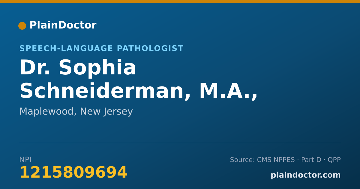 Shareable card for Sophia Schneiderman, M.A., CCC-SLP - Speech-Language Pathologist, Maplewood, NJ