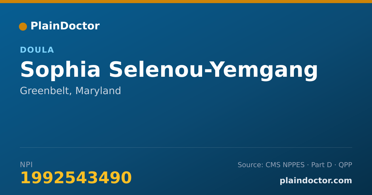 Shareable card for Sophia Selenou-Yemgang - Doula, Greenbelt, MD