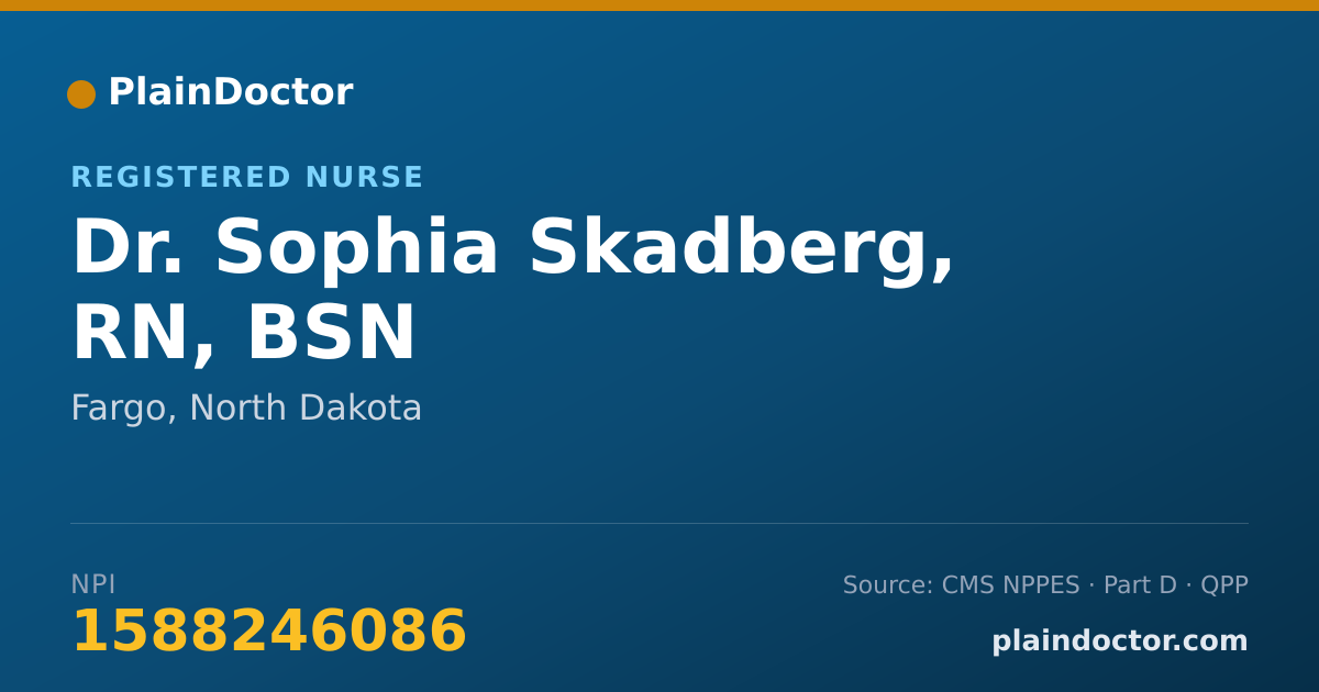 Shareable card for Sophia Skadberg, RN, BSN - Registered Nurse, Fargo, ND