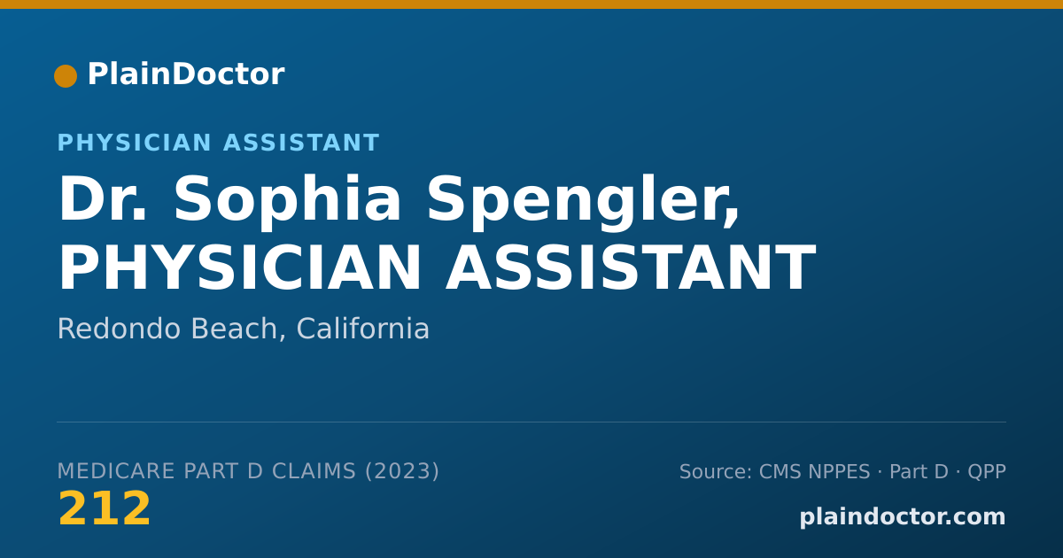 Shareable card for Sophia Spengler, PHYSICIAN ASSISTANT - Physician Assistant, Redondo Beach, CA