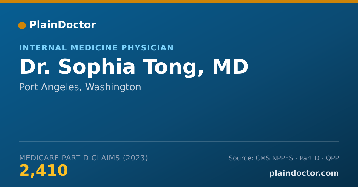 Shareable card for Sophia Tong, MD - Internal Medicine Physician, Port Angeles, WA