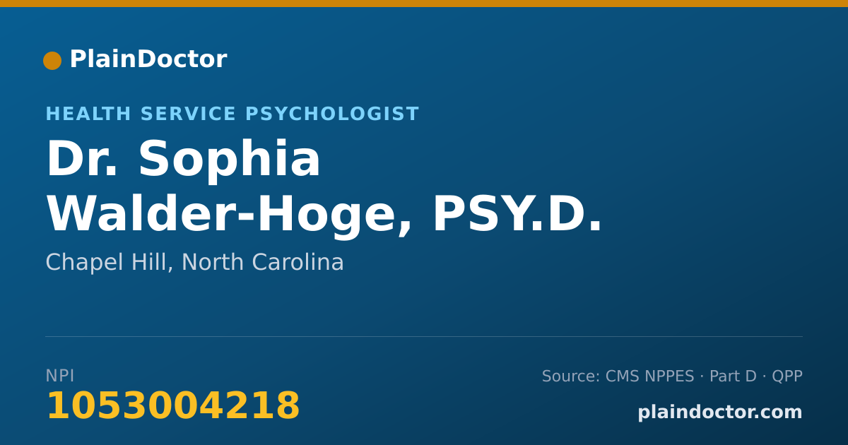 Shareable card for Sophia Walder-Hoge, PSY.D. - Health Service Psychologist, Chapel Hill, NC