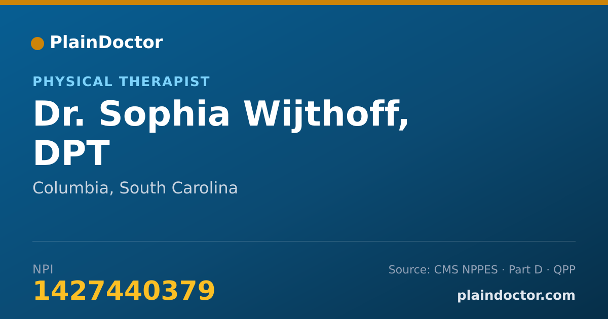 Shareable card for Sophia Wijthoff, DPT - Physical Therapist, Columbia, SC