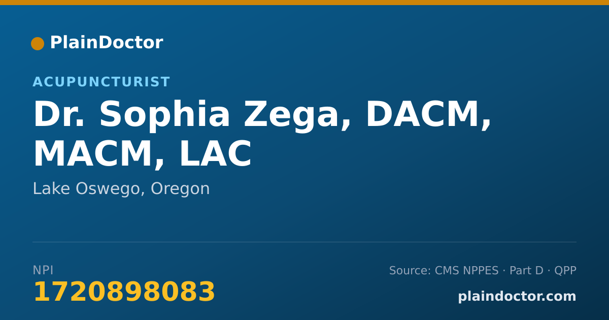 Shareable card for Sophia Zega, DACM, MACM, LAC - Acupuncturist, Lake Oswego, OR