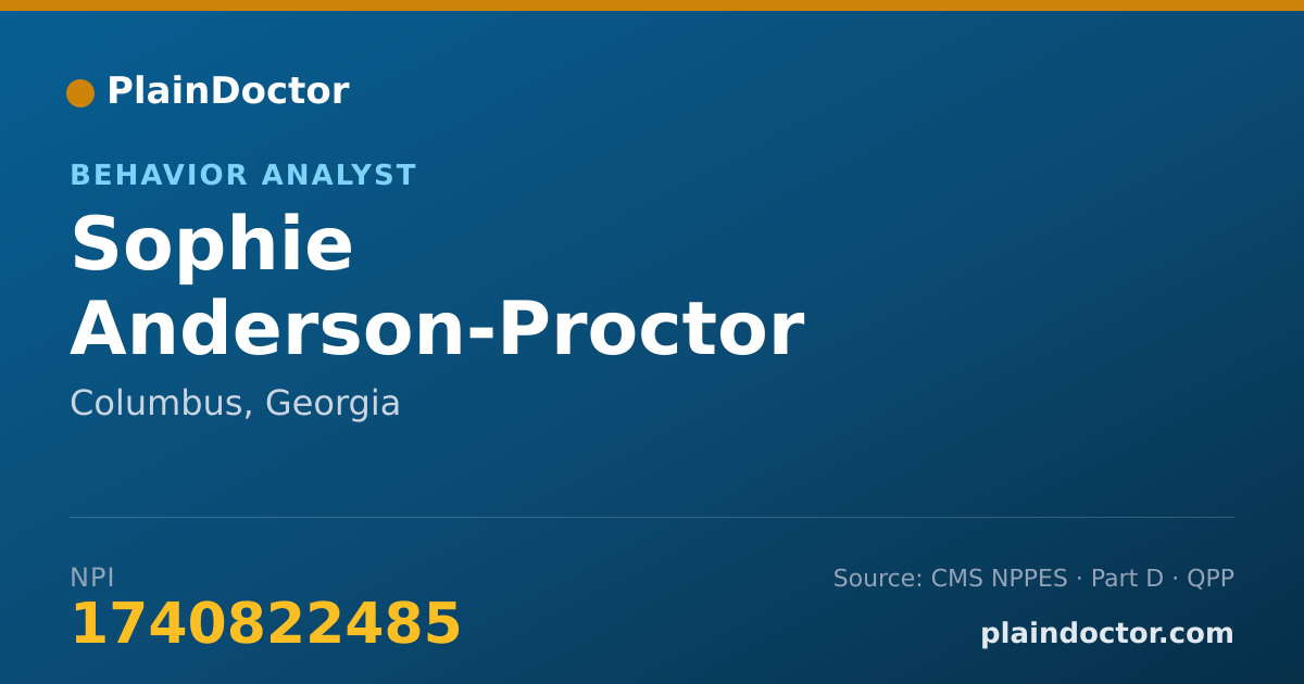 Shareable card for Sophie Anderson-Proctor - Behavior Analyst, Columbus, GA