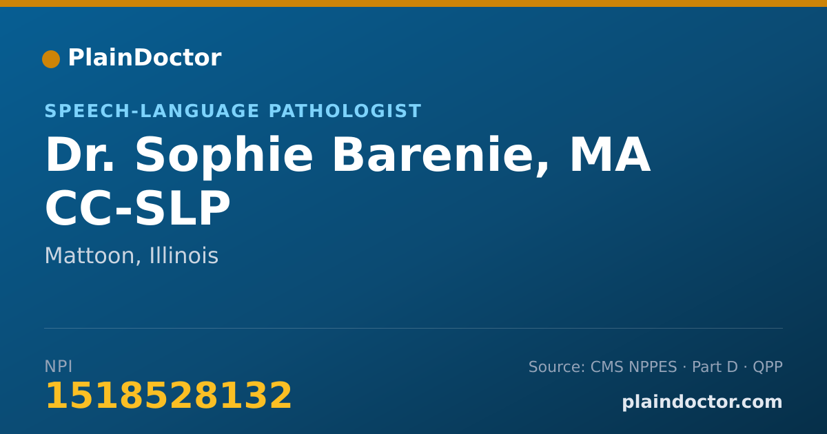 Shareable card for Sophie Barenie, MA CC-SLP - Speech-Language Pathologist, Mattoon, IL