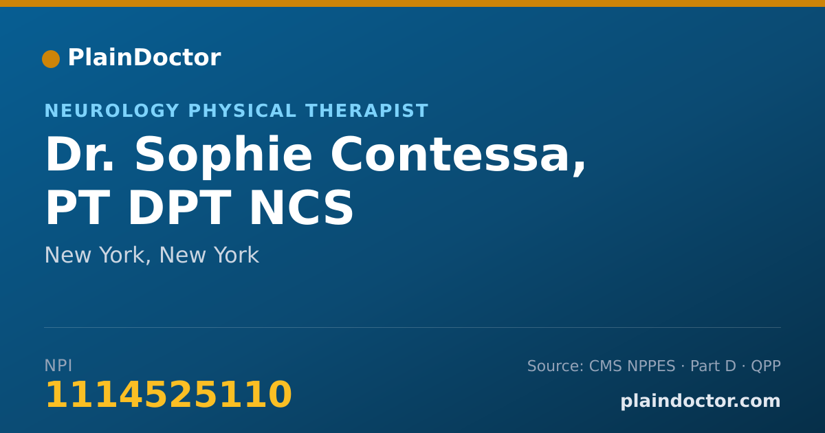 Shareable card for Sophie Contessa, PT DPT NCS - Neurology Physical Therapist, New York, NY