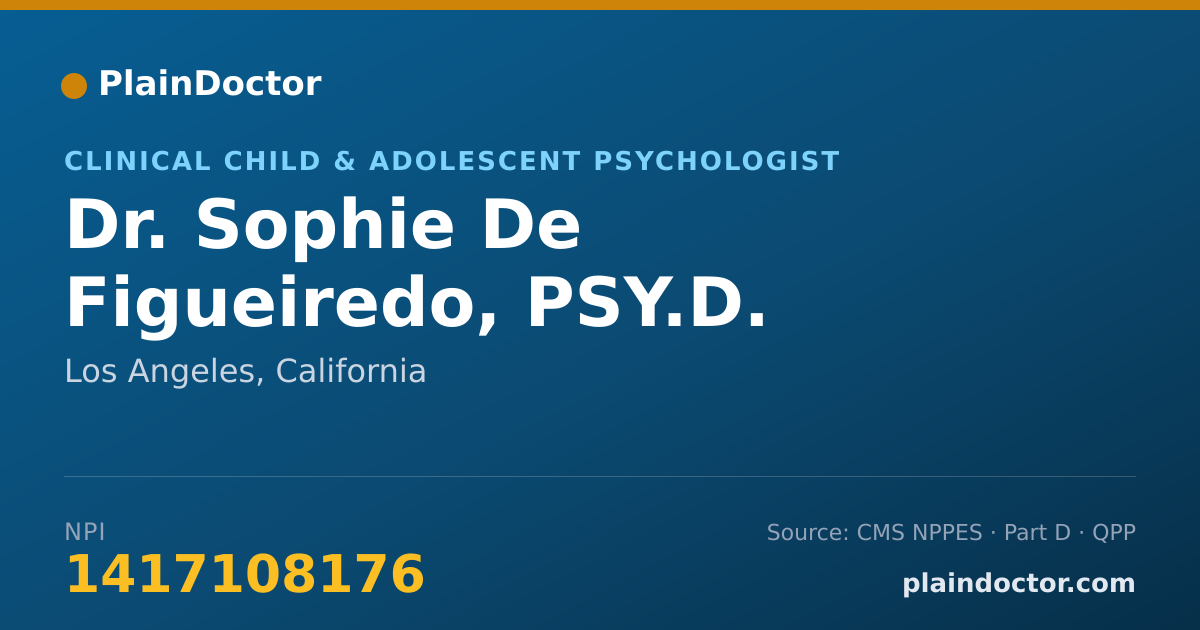 Shareable card for Sophie De Figueiredo, PSY.D. - Clinical Child & Adolescent Psychologist, Los Angeles, CA